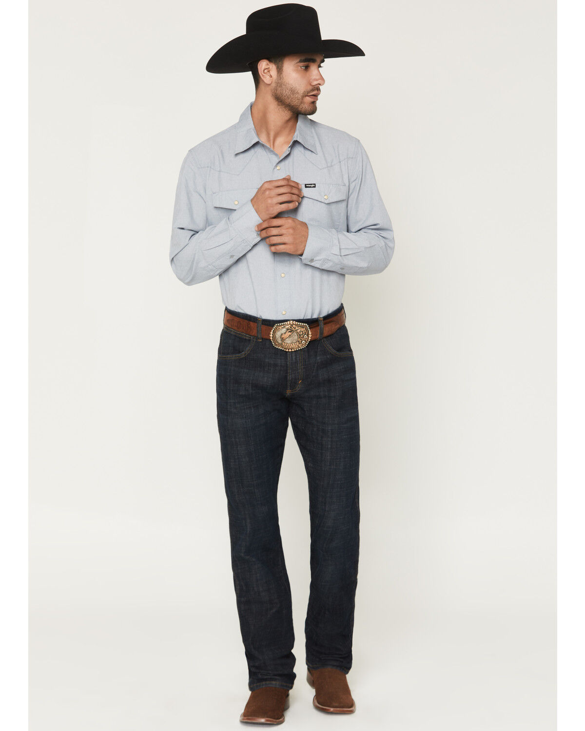 Image #1 - Wrangler Retro Men's Dax Dark Wash Slim Bootcut Stretch Denim Jeans, Indigo, hi-res