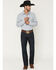 Image #1 - Wrangler Retro Men's Dax Dark Wash Slim Bootcut Stretch Denim Jeans, Indigo, hi-res