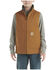 Image #1 - Carhartt Little Boys' Canvas Sherpa Lined Vest, Medium Brown, hi-res