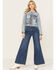 Image #1 - Cleo + Wolf Women's Light Wash Cropped Trucker Denim Jacket, Light Medium Wash, hi-res