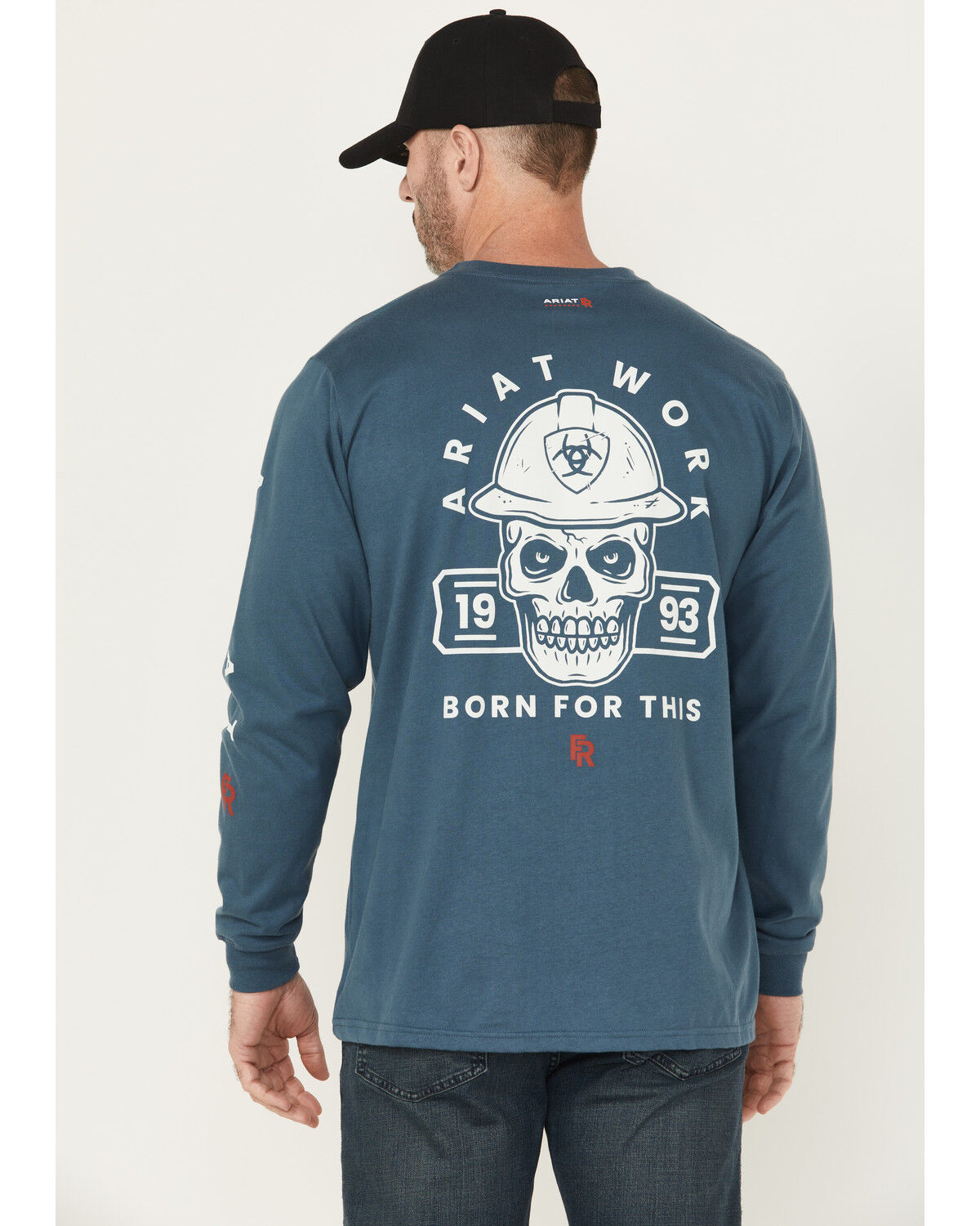 Image #1 - Ariat Men's FR Hard Head Long Sleeve Pocket Work Shirt, Blue, hi-res