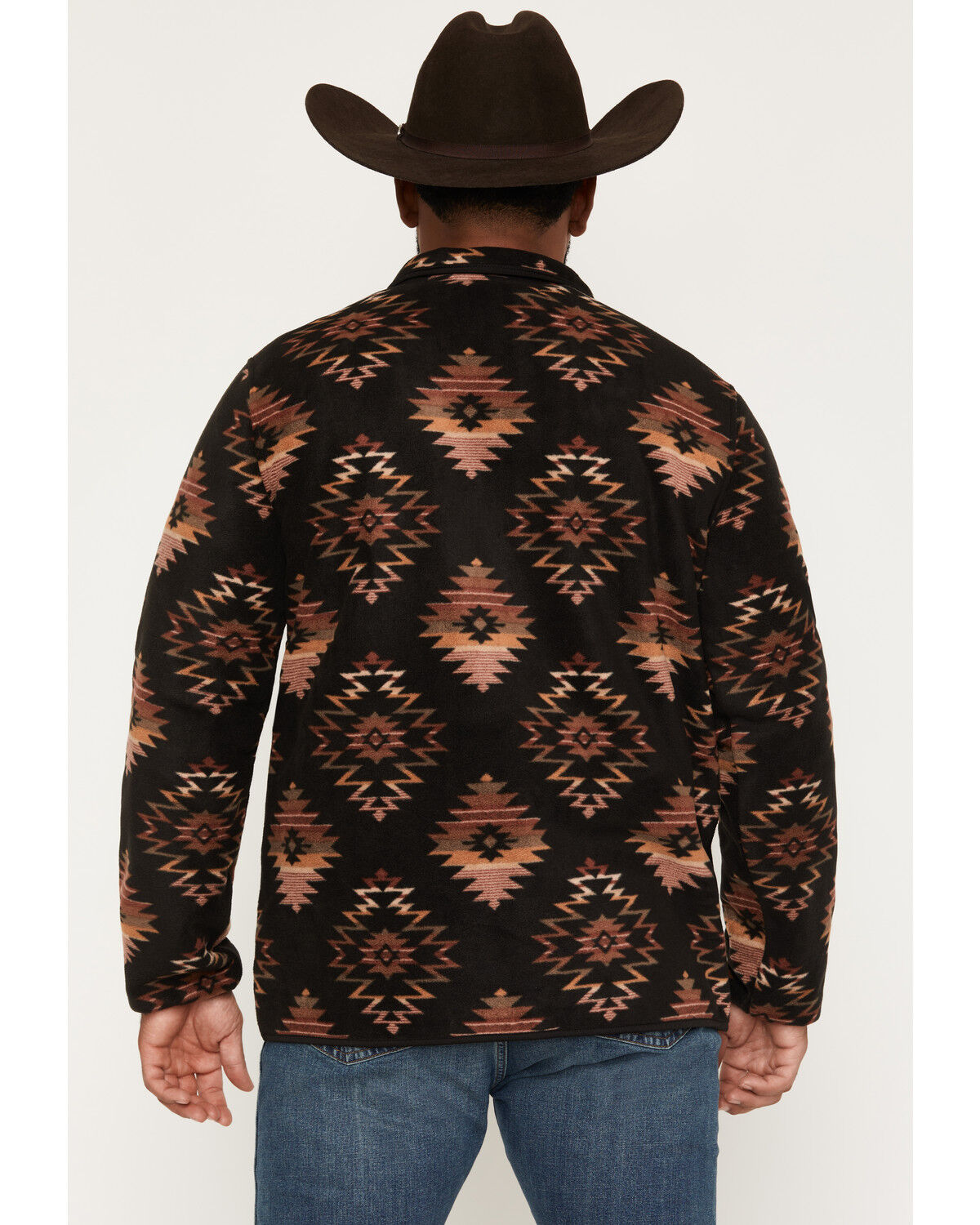Image #4 - Cody James Men's Saddleback Southwestern Print Polar Fleece 1/4 Snap Pullover, Black, hi-res