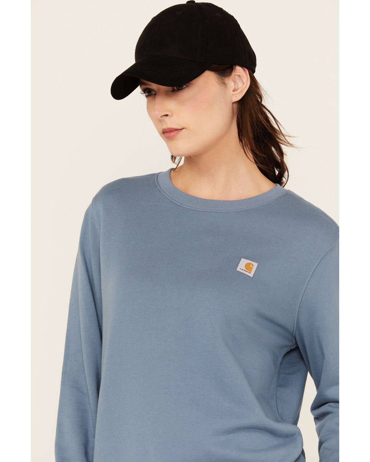 Image #2 - Carhartt Women's Tencel&trade; Fiber Series Relaxed Fit Sweatshirt, Light Blue, hi-res