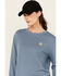 Image #2 - Carhartt Women's Tencel&trade; Fiber Series Relaxed Fit Sweatshirt, Light Blue, hi-res