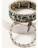 Image #2 - Shyanne Women's 4-piece Silver Longhorn & Turquoise Beaded Bracelet Set, Silver, hi-res