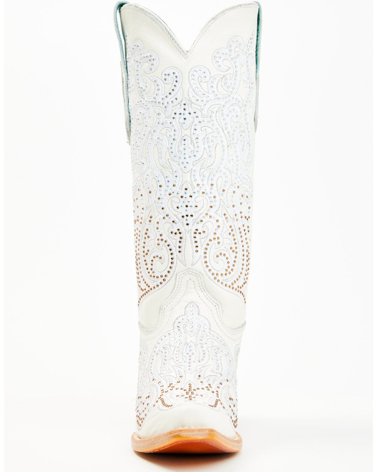 Image #4 - Corral Women's Crystal Embroidered Western Boots - Snip Toe, White, hi-res