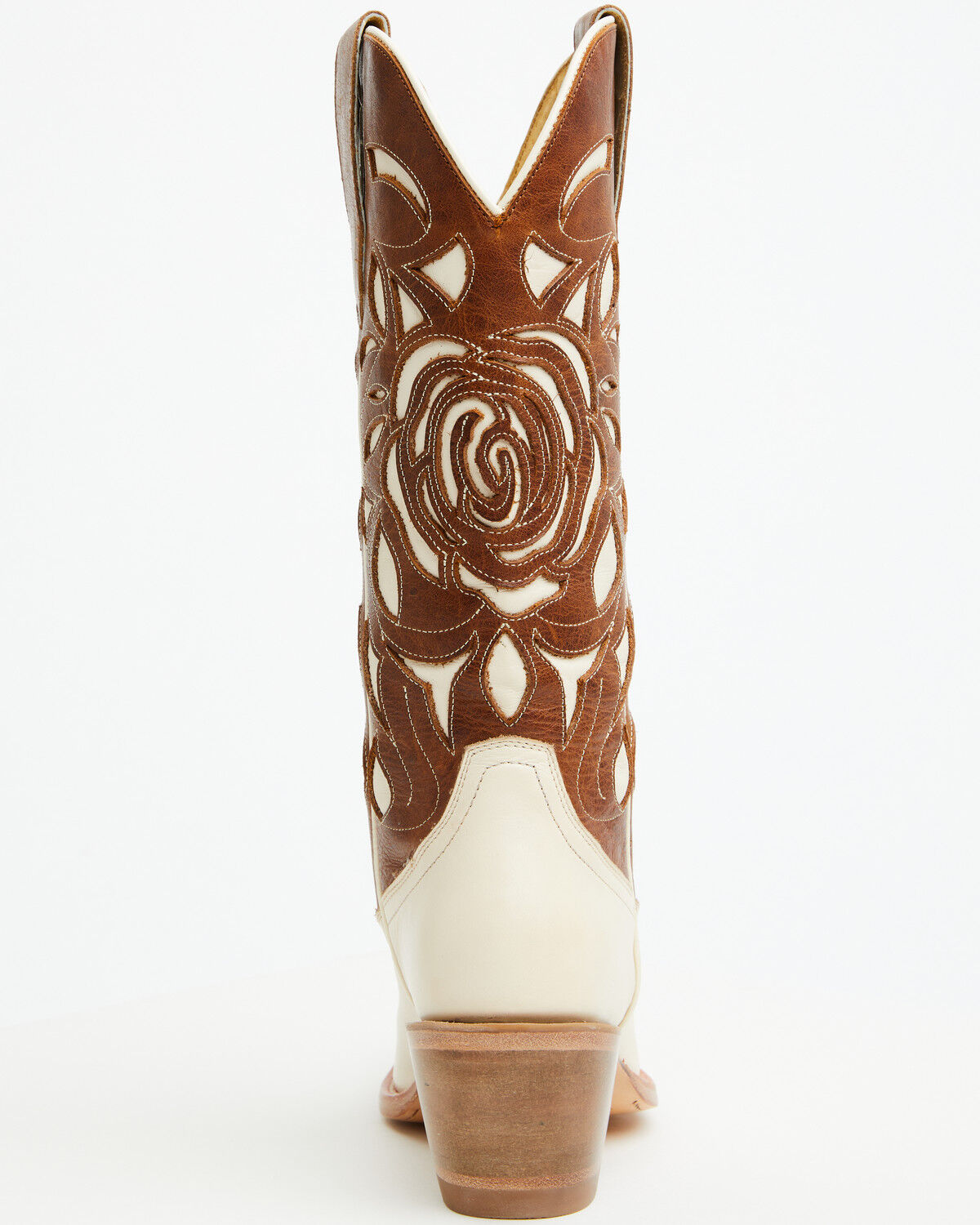 Image #5 - Shyanne Women's Rose Western Boots - Round Toe, Cream, hi-res