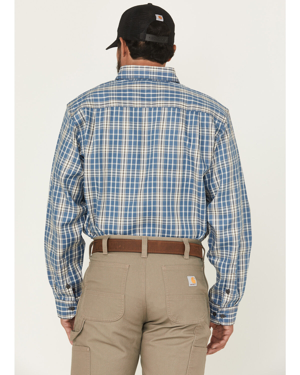 Image #4 - Carhartt Men's FR Force Rugged Flex&reg; Loose Fit Twill Long Sleeve Button-Down Work Shirt, Grey, hi-res