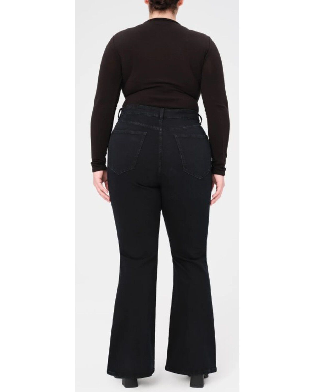 Image #2 - Warp + Weft Women's Mia Dark Wash High Rise Flare Stretch Denim Jeans - Plus, Dark Wash, hi-res