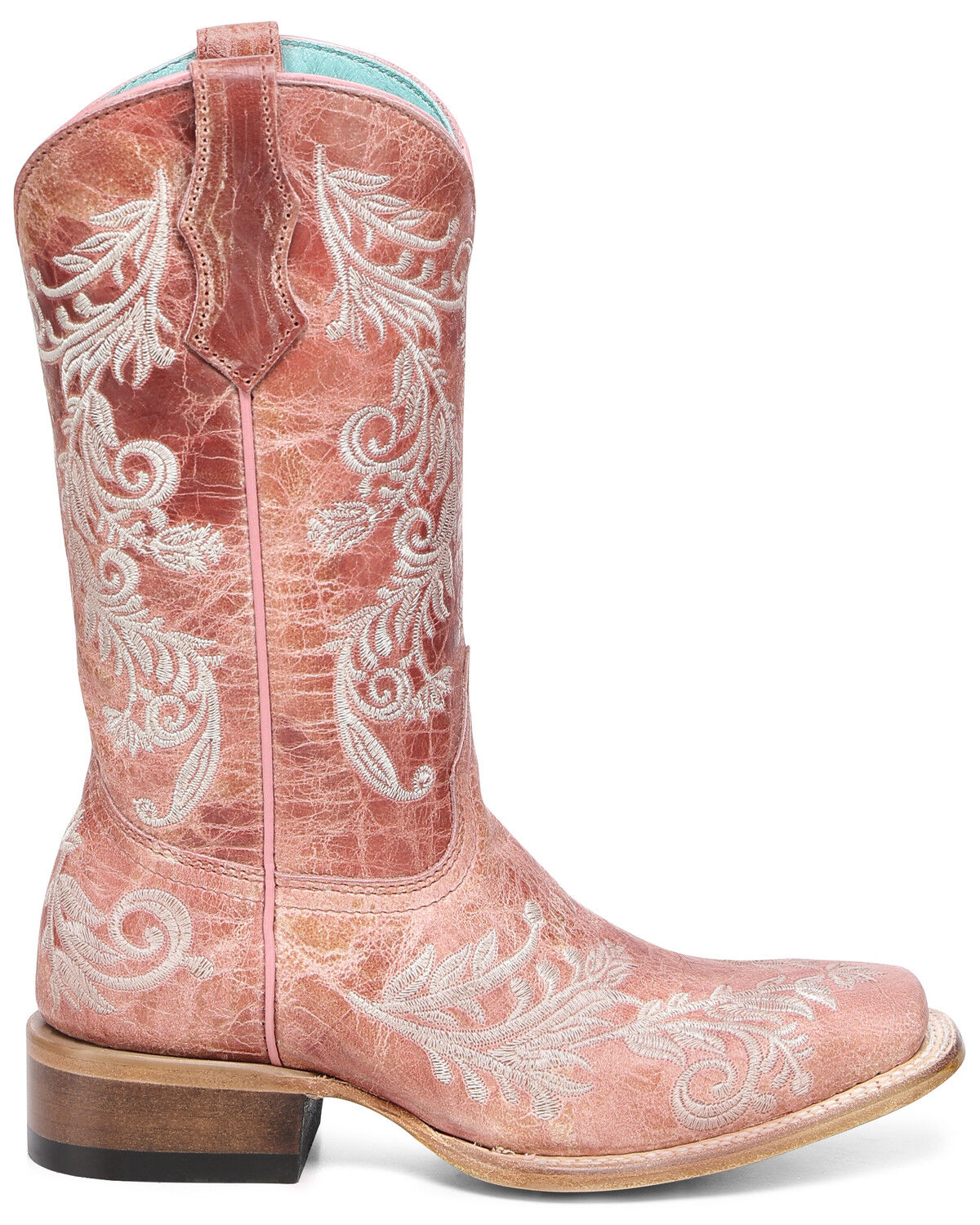 Image #2 - Corral Girls' Embroidered Western Boots - Broad Square Toe, Rose, hi-res
