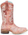 Image #2 - Corral Girls' Embroidered Western Boots - Broad Square Toe, Rose, hi-res