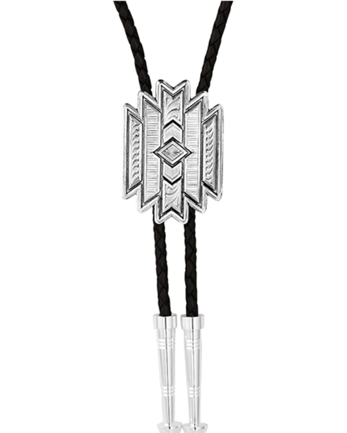 Image #3 - Montana Silversmiths Men's Southwestern Bolo Tie, Silver, hi-res