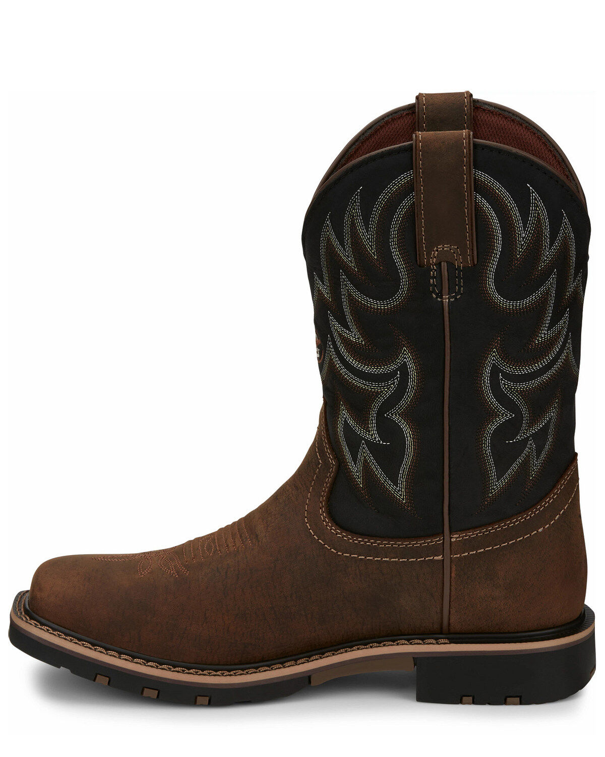 Image #3 - Justin Men's Fireman Black Performance Western Boots - Square Toe, Tan, hi-res