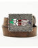 Image #1 - Cody James Boys' Tex Mexico Thunder Bird Leather Belt , Brown, hi-res