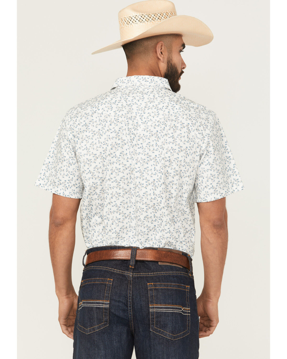 Image #4 - Cody James Rodeo Drive Floral Print Short Sleeve Snap Western Shirt - Big, White, hi-res