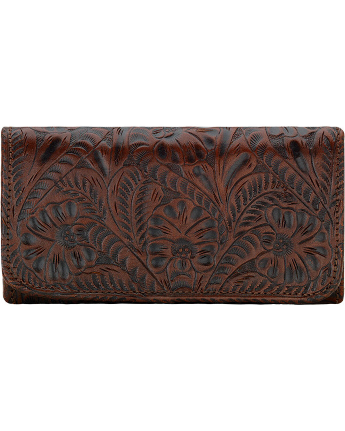 American West Women's Annie's Secret Tri-Fold Wallet, Brown, hi-res