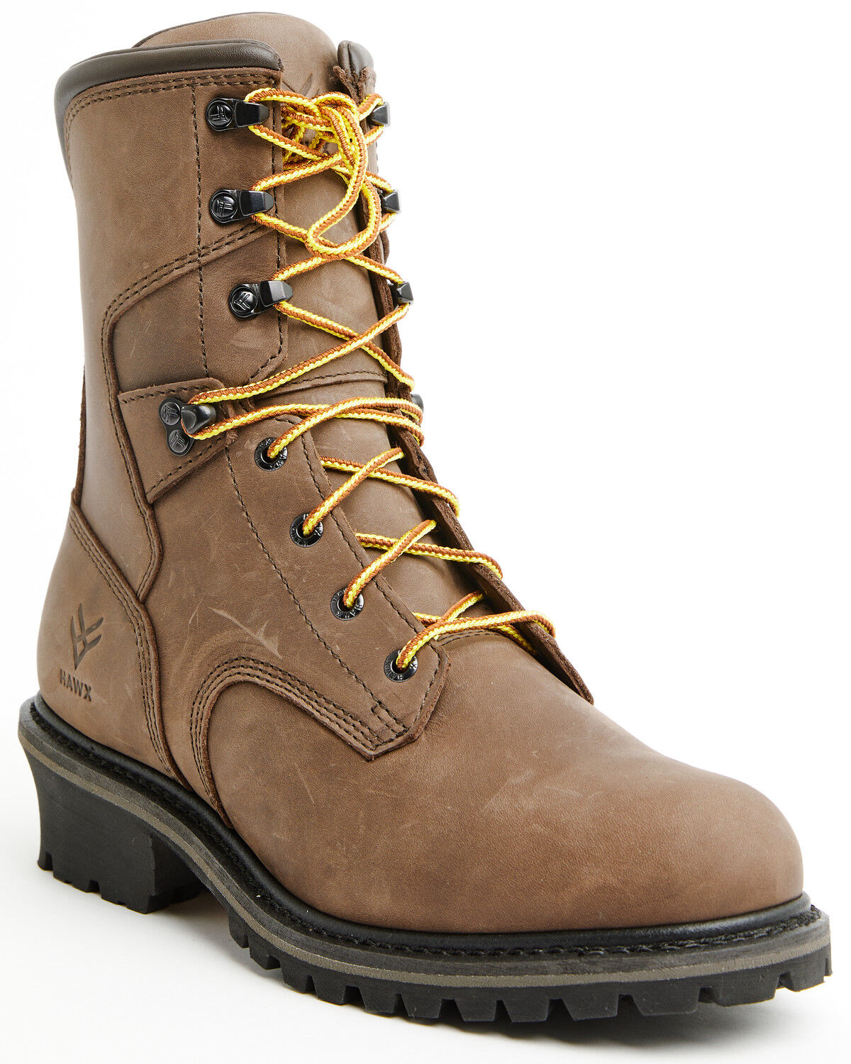 Image #1 - Hawx Men's 8" Logger Lace-Up Work Boot - Soft Toe, Chocolate, hi-res