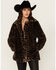 Image #1 - Shyanne Women's Leopard Print Faux Fur Jacket , Charcoal, hi-res