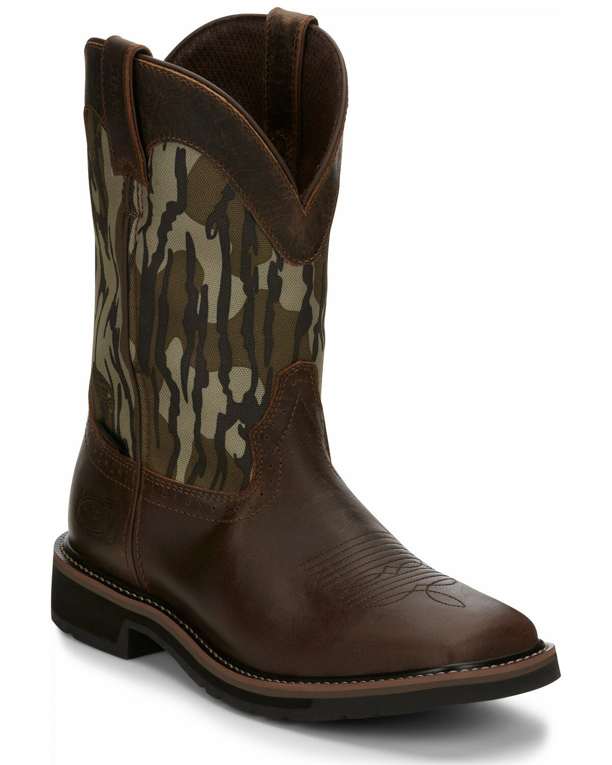 Justin Men's Trekker Waterproof Western Work Boots - Soft Toe, Brown, hi-res