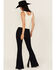 Image #3 - Idyllwind Women's Outlaw High Rise Studded Fringe Super Stretch Flare Jeans, Dark Wash, hi-res