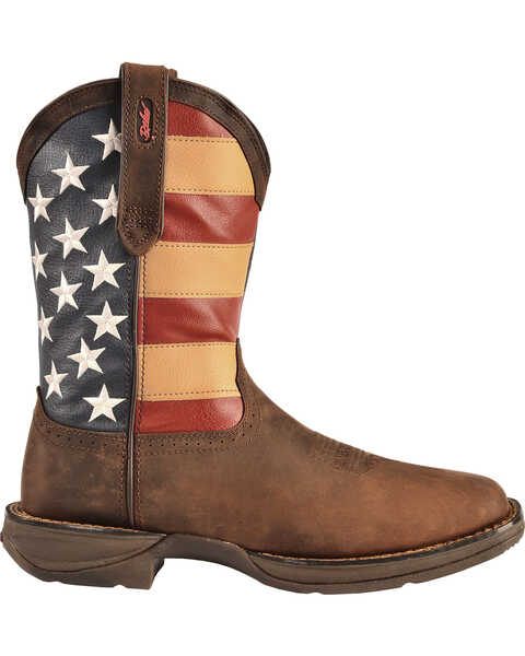 Image #2 - Durango Men's Patriotic Square Toe Western Boots, Brown, hi-res