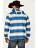 Image #4 - Rock & Roll Denim Men's Serape Striped Performance Hooded Sweatshirt , Blue, hi-res