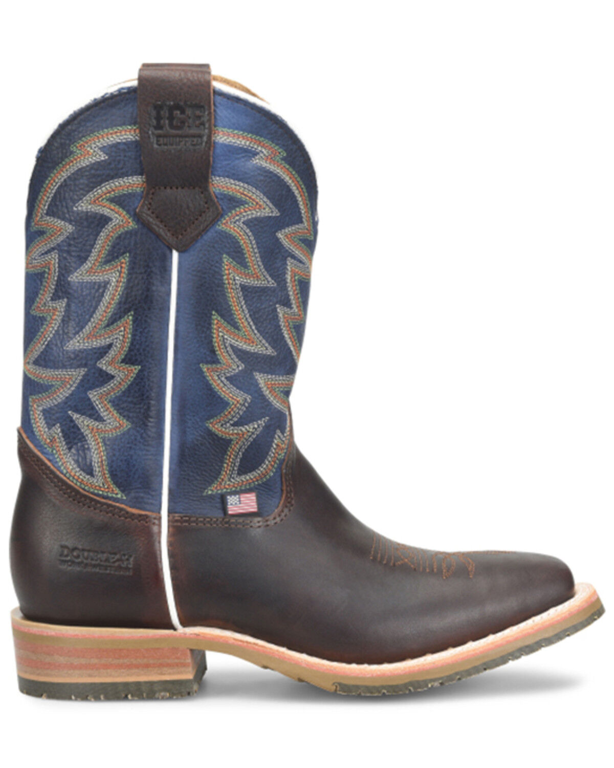 Image #1 - Double H Men's USA Long Western Boots - Square Toe, Brown, hi-res