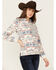 Image #2 - Shyanne Women's Big Horn Southwestern Print Hoodie , Cream, hi-res