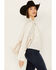 Image #2 - Vocal Women's Rhinestone Cropped Faux Suede Vest, Natural, hi-res