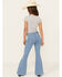 Image #3 - Shyanne Girls' Seraphina Medium Wash Blocked Flare Comfort Stretch Denim Jeans , Medium Wash, hi-res