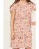 Image #3 - Shyanne Girls' Floral Printed Ruffle Dress, Cream, hi-res