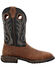 Image #2 - Durango Men's Workhorse Pull On Western Work Boots - Steel Toe , Brown, hi-res