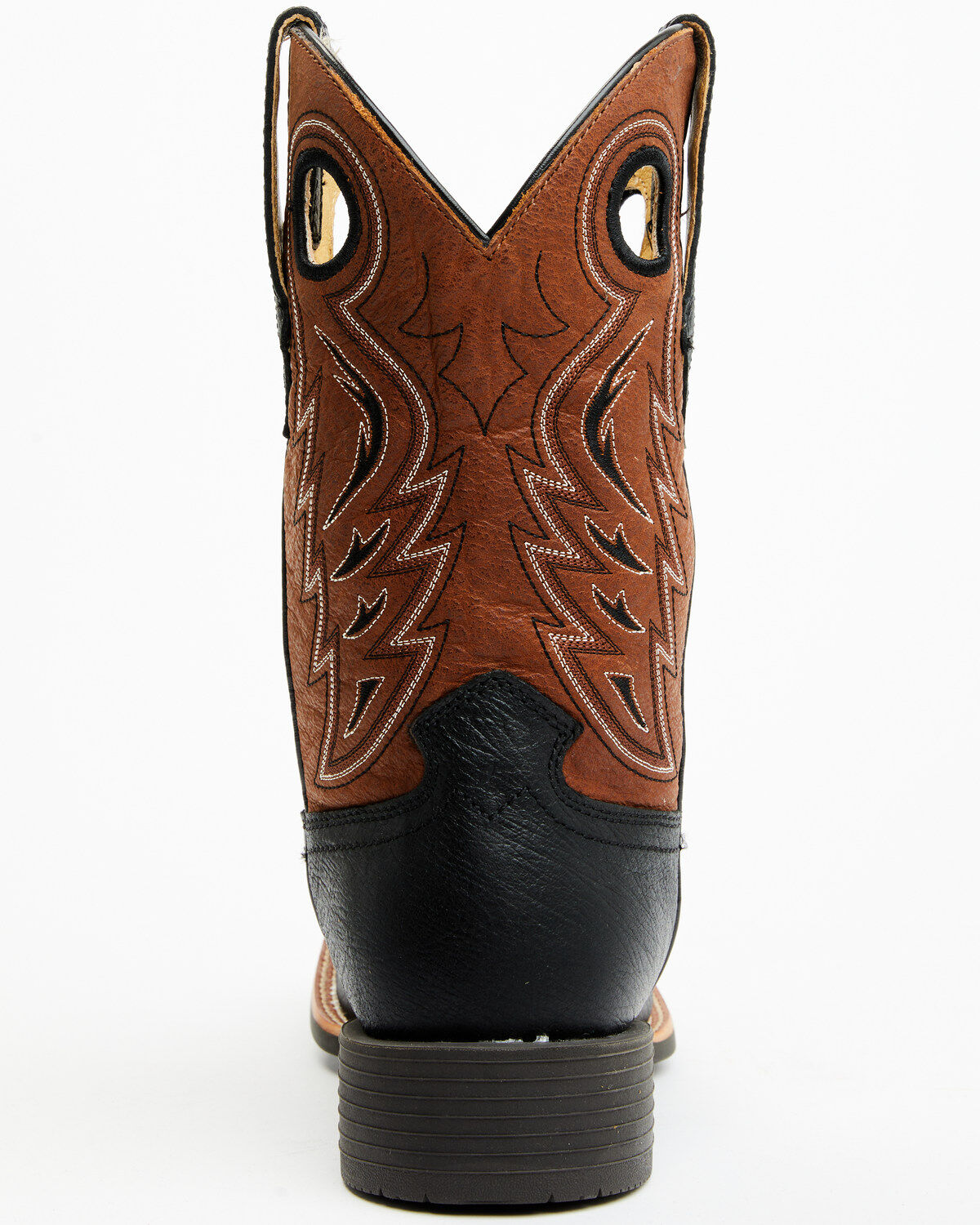 Image #5 - RANK 45&reg; Men's Warrior Performance Western Boots - Broad Square Toe, Black/brown, hi-res