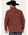 Image #4 - Moonshine Spirit&reg; Men's El Jefe Dobby Striped Print Long Sleeve Snap Western Shirt, Burgundy, hi-res