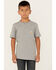 Image #1 - Carhartt Boys' Logo Pocket Short Sleeve T-Shirt, Charcoal, hi-res