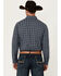 Image #4 - Blue Ranchwear Men's Elk Plaid Print Long Sleeve Snap Western Shirt, Indigo, hi-res
