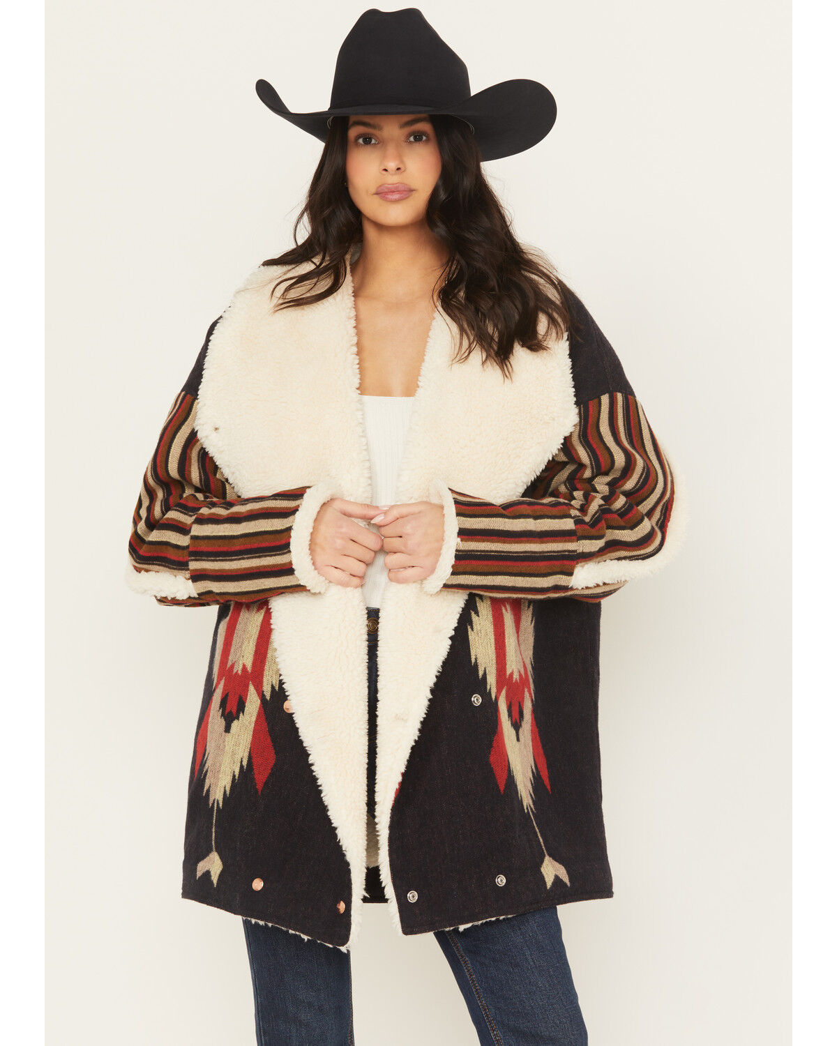 Image #1 - Wrangler X Lainey Wilson Women's Southwest Coat, Black, hi-res