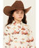 Image #2 - Wrangler Girls' Horse Desert Long Sleeve Pearl Snap Western Shirt , White, hi-res