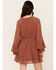 Image #4 - Shyanne Women's Ruffle Lace Long Sleeve Mini Dress, Chestnut, hi-res