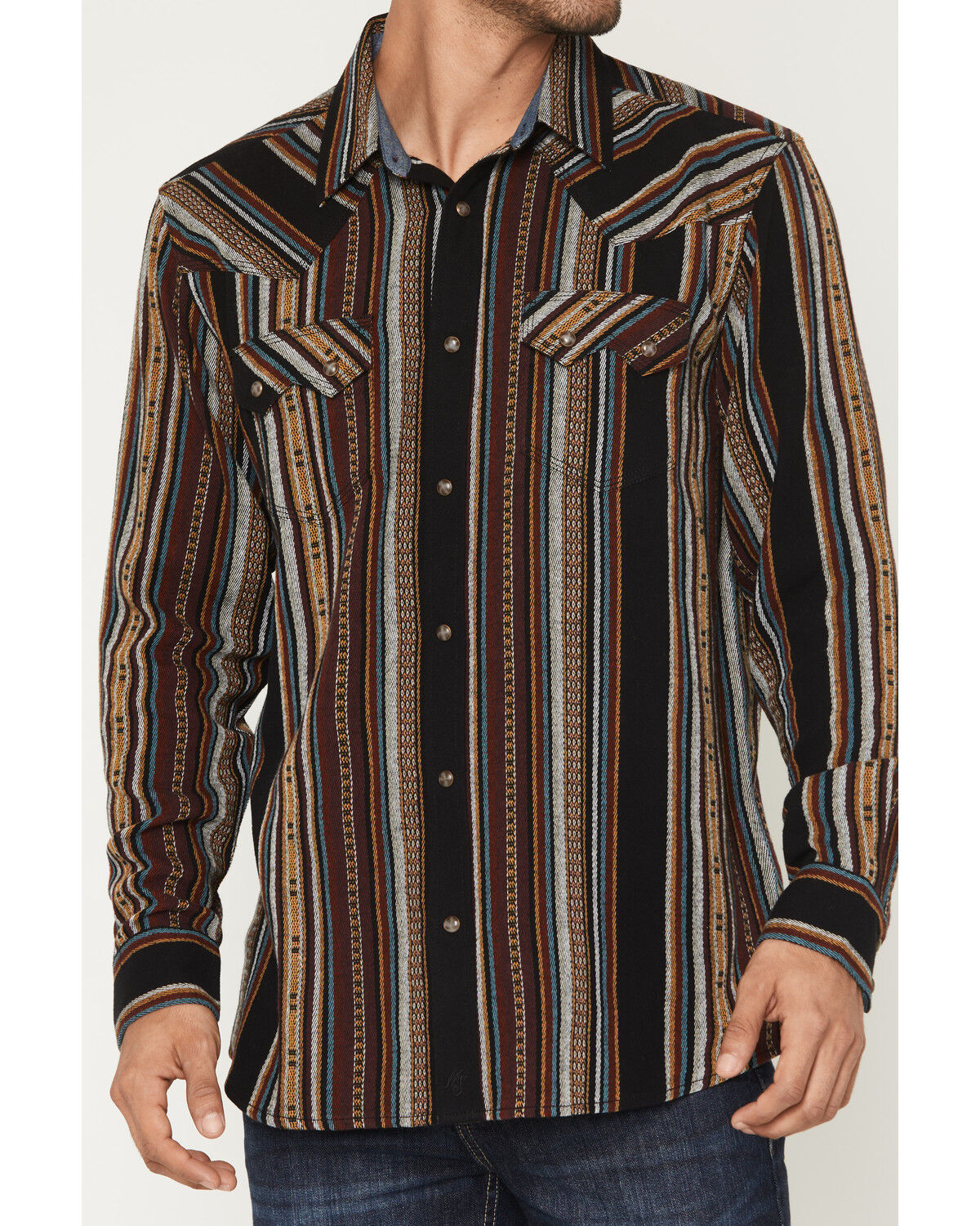 Image #3 - Moonshine Spirit&reg; Men's Reverend Striped Print Long Sleeve Snap Flannel Shirt, Multi, hi-res