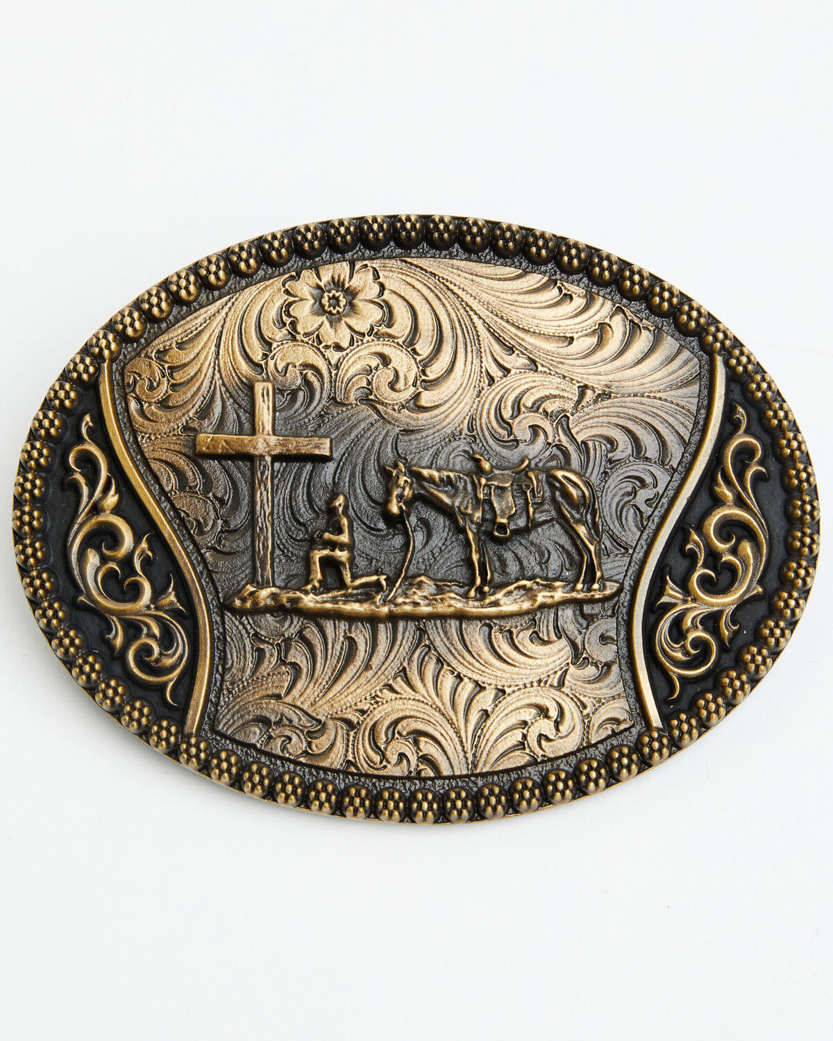 Cody James Christian Cowboy Belt Buckle, Gold, hi-res