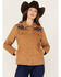 Image #1 - Cinch Women's Southwestern Print Yoke Corduroy Jacket, Dark Brown, hi-res