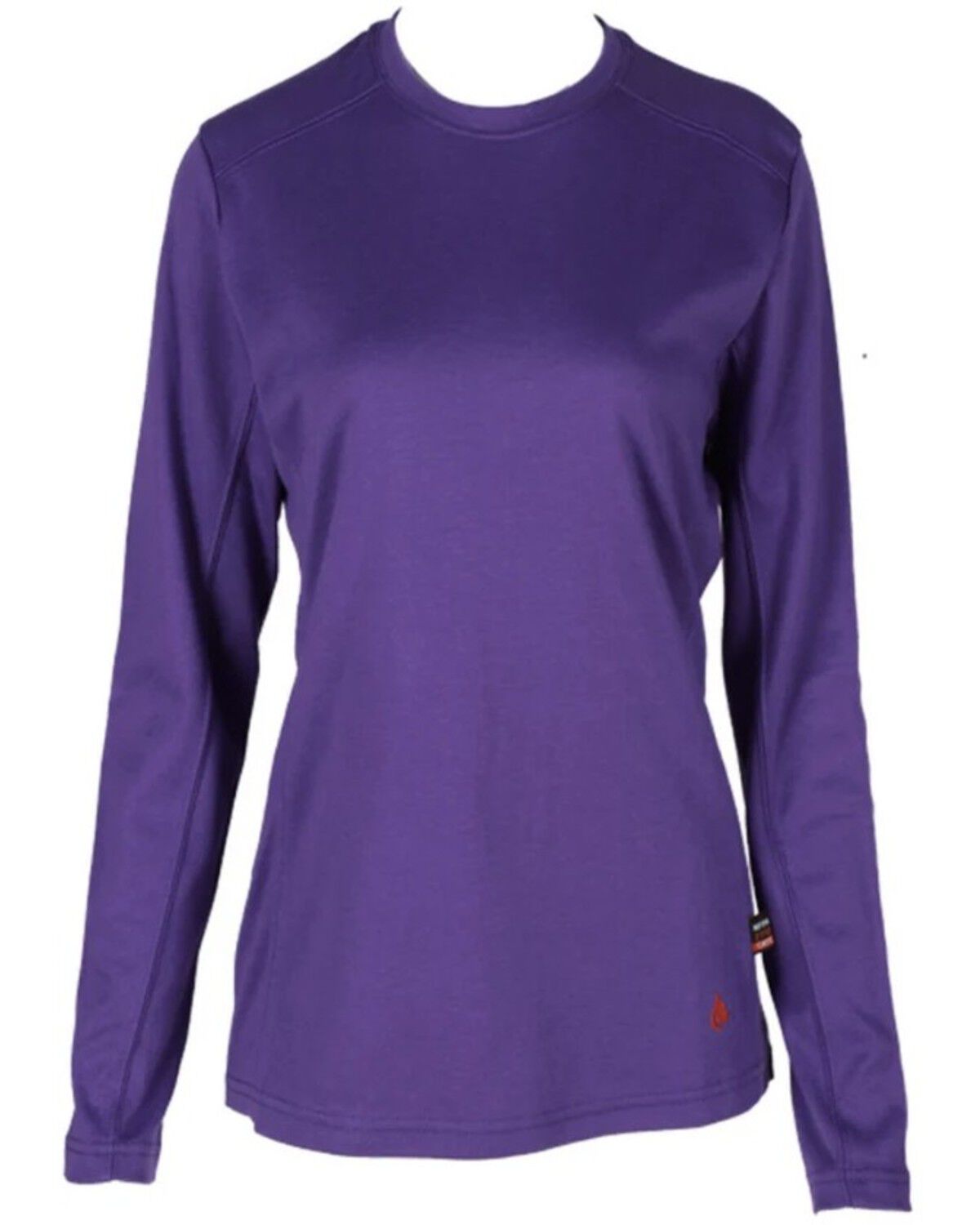 Image #1 - Forge Workwear Women's FR Crew Neck Long Sleeve Work Tee, Purple, hi-res
