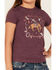 Image #3 - Shyanne Girls' Cowgirl Icons Short Sleeve Graphic Tee, Grape, hi-res