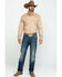 Image #7 - Wrangler Retro Men's Solid Long Sleeve Snap Western Shirt, Tan, hi-res