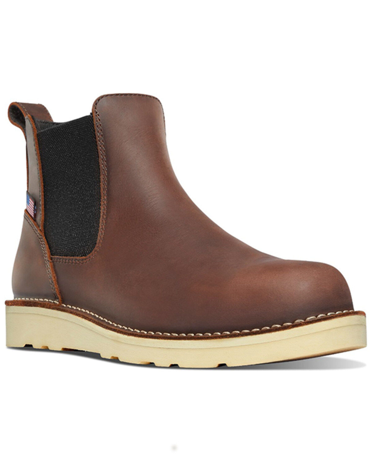 Danner Men's 6" Bull Run Chelsea Wedge Work Boots - Steel Toe, Brown, hi-res