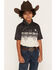 Image #1 - Rock & Roll Denim Boys' Dale Brisby Border Print Short Sleeve Polo, Grey, hi-res