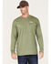 Image #1 - Wrangler Men's FR Skull Logo Graphic Long Sleeve T-Shirt, Olive, hi-res