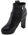 Image #2 - Milwaukee Leather Women's Block Heel Harness Booties - Round Toe, Black, hi-res