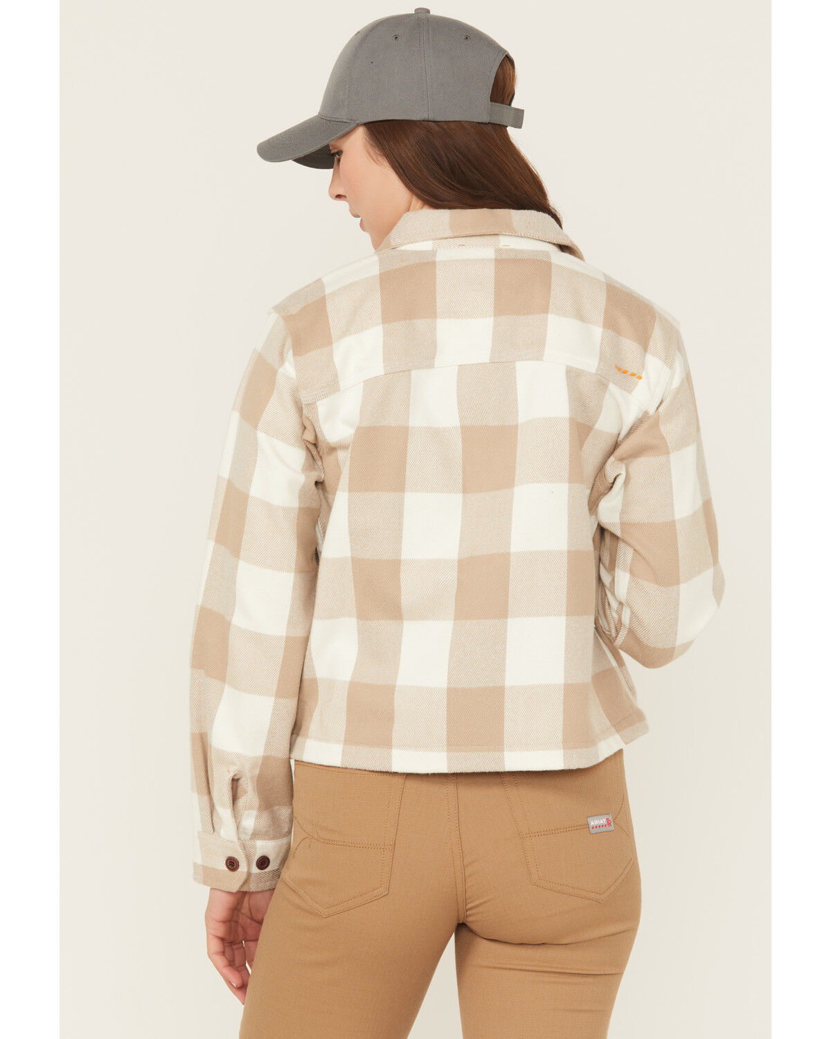 Image #4 - Ariat Women's Rebar Heavy Durastretch Flannel Work Shirt, Beige, hi-res